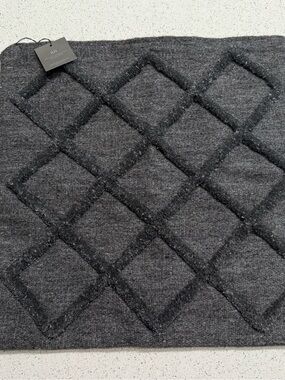 Restoration Hardware Charcoal Quilted Diamond Accent Pillow Cover 22x22